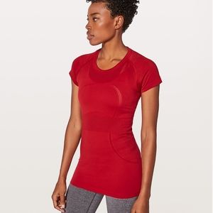 Lululemon Swiftly Tech Short Sleeve Crew Dark Red